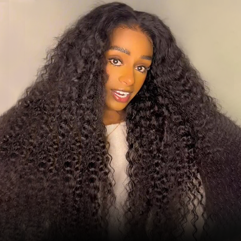 Tax Return Sale Black Curly Hair 13x4 HD Lace Front Wig 100% Virgin Human Hair Wigs Pre Plucked Hairline-Geeta Hair
