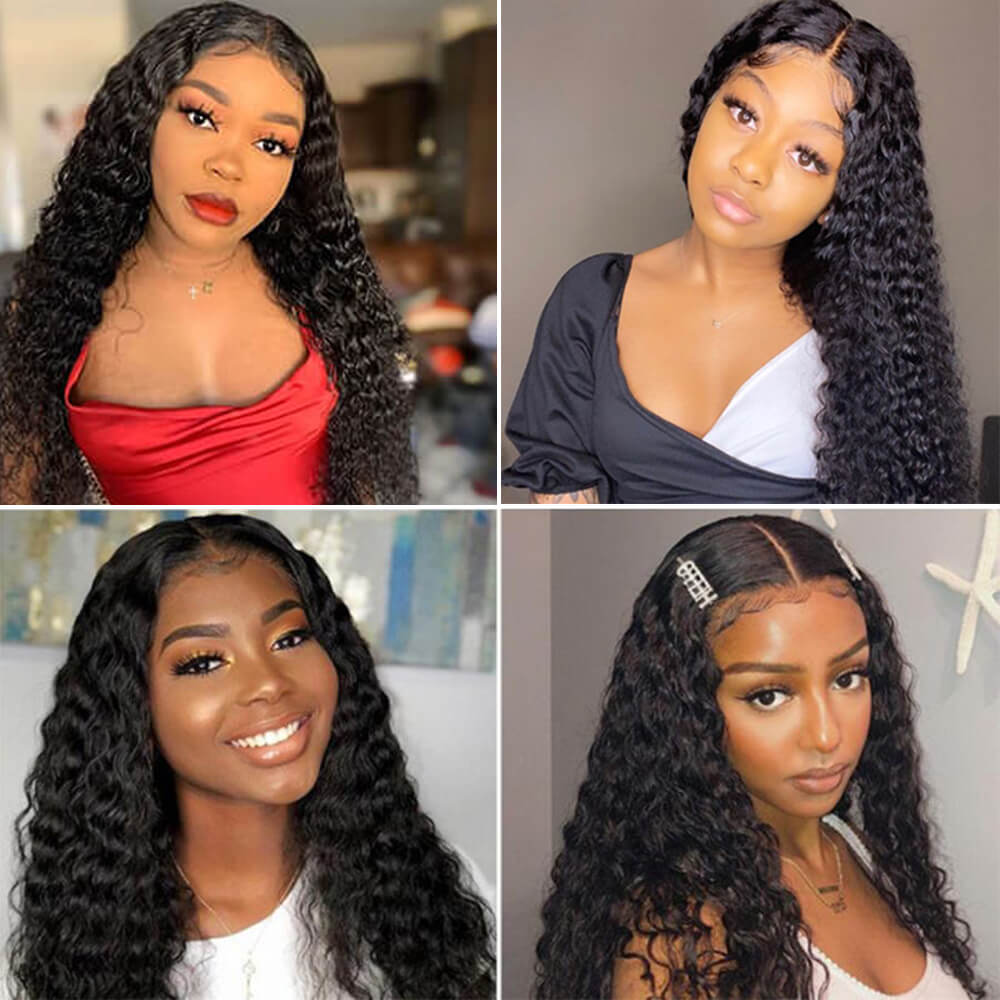 Deep Wave T-part Lace Front Wig Glueless Human Hair Wig-Geeta Hair