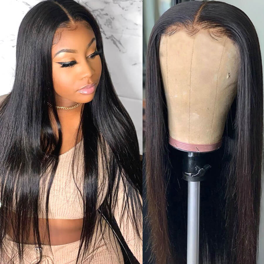 Natural Straight Hair Lace Frontal Wig 100% Virgin Human Hair Wigs  For Black Women-Geeta Hair