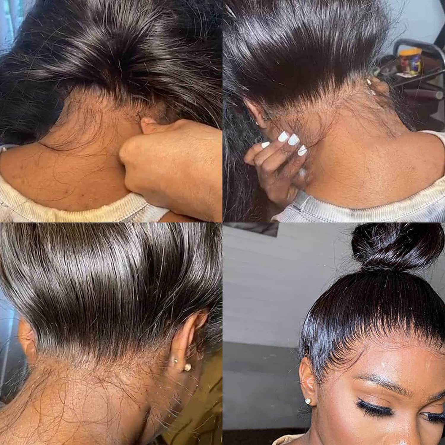 Straight Hair 360 Lace Frontal Wigs Pre Plucked With Baby Hair 100% Virgin Human Hair Wigs Near Me-GeetaHair