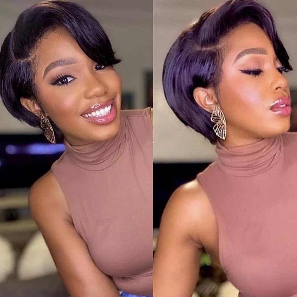 Straight Wig Pixie Cut 13x4 HD Lace Front 100% Virgin Human Hair Wig-Geeta Hair