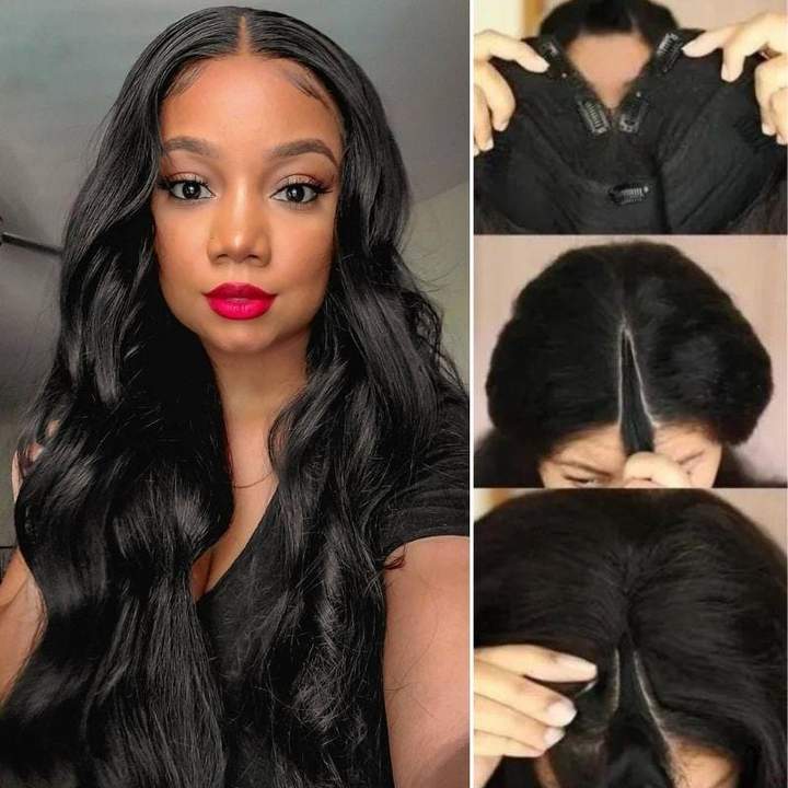 Thin V Part Wig Body Wave Human Hair Wigs That Is Beginner-friendly-Geeta Hair