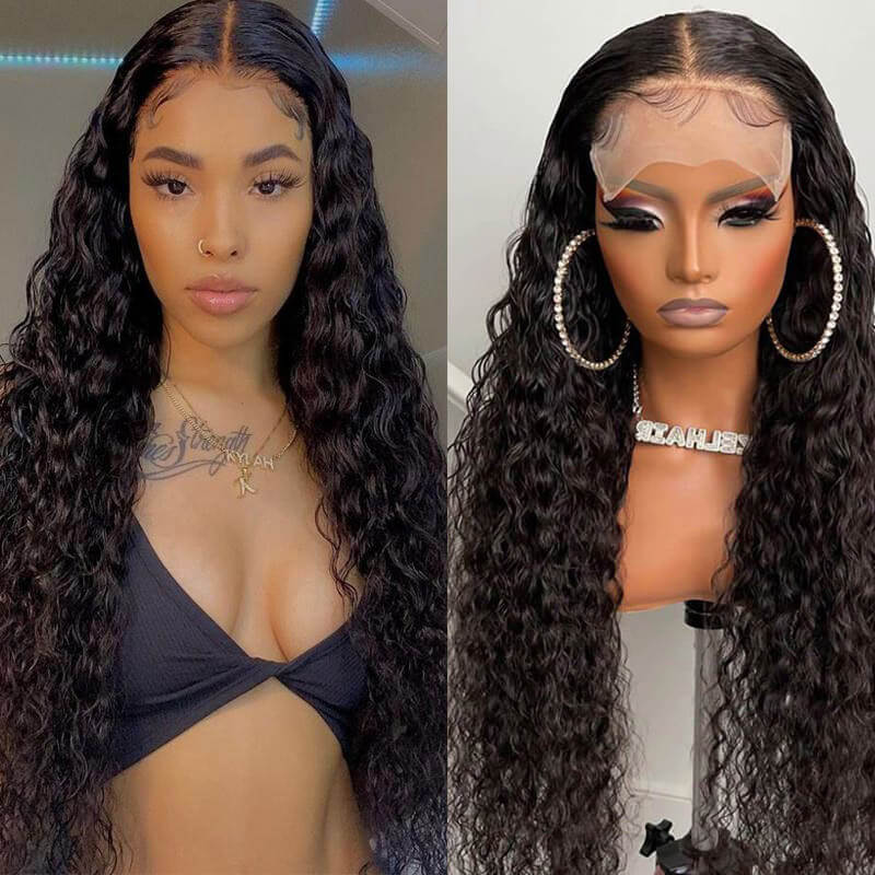 Water Wave Hair Glueless 5x5 HD Lace Closure Wig 100% Virgin Human Hair Pre Plucked Hairline Glueless Wig -Geeta Hair