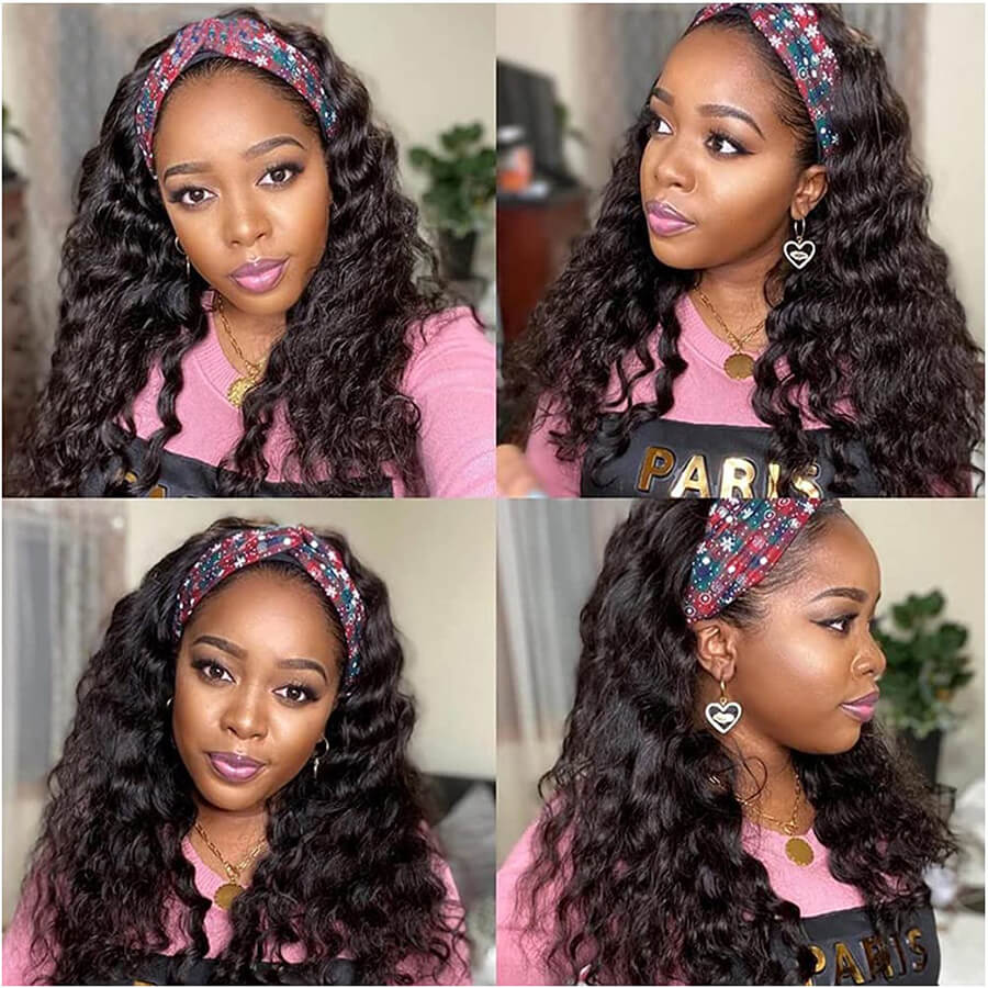 Glueless Loose Deep Wave Headband Human Hair Wig Beginner Friendly-Geeta Hair