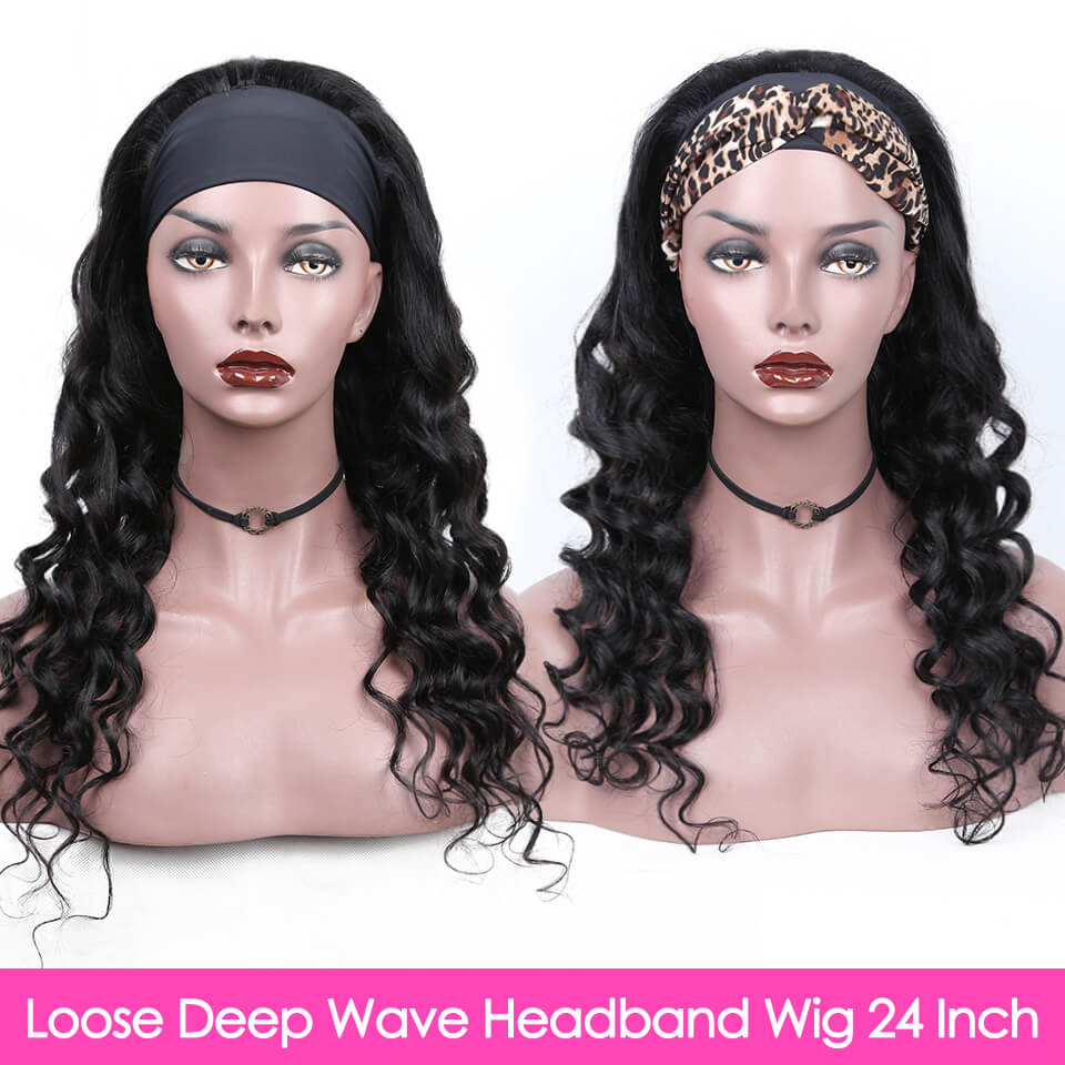 Glueless Loose Deep Wave Headband Human Hair Wig Beginner Friendly-Geeta Hair