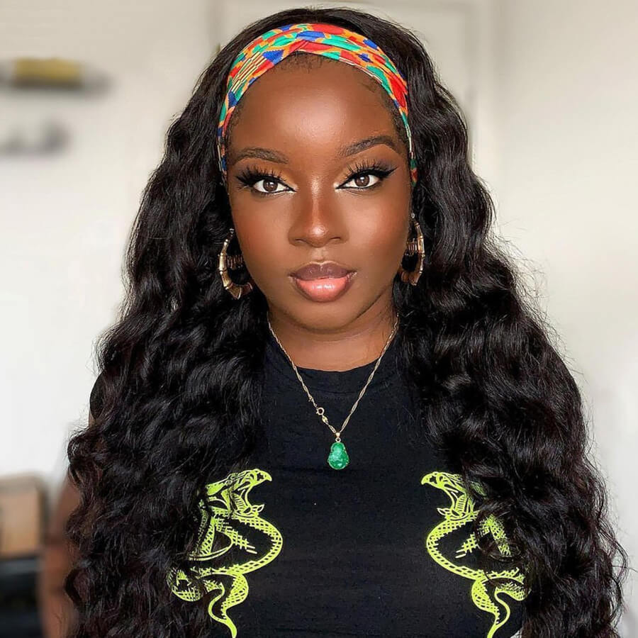 Glueless Loose Deep Wave Headband Human Hair Wig Beginner Friendly-Geeta Hair