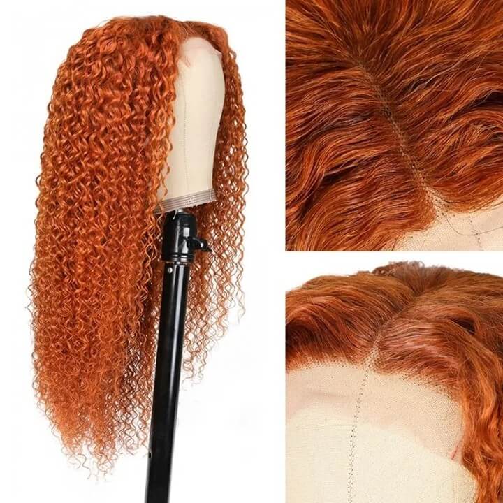 Ginger Color Wig Curly Hair 13x4 HD Lace Front Wig 100% Virgin Human Hair Wig Natural Hairline With Baby Hair-Geeta Hair