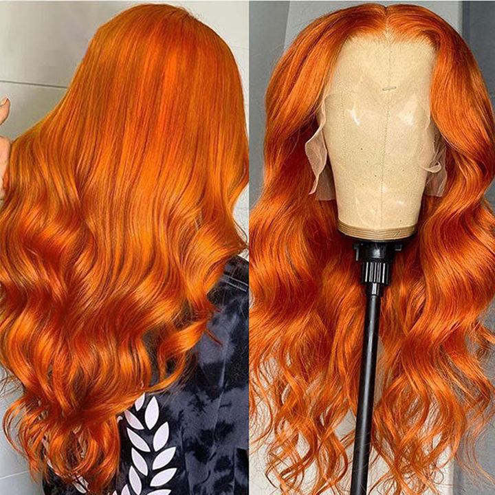 Orange Ginger Wig Body Wave 13x4 HD Lace Front Wigs Pre Plucked Natural Hairline Glueless Real Human Hair Wig-Geeta Hair