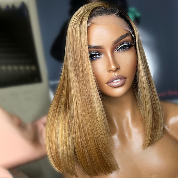 50%+Extra $100 OFF : Brown Color 4x4/13x4 HD Lace Short Human Hair Bob Wigs-Flash Sale, Only 2 Days