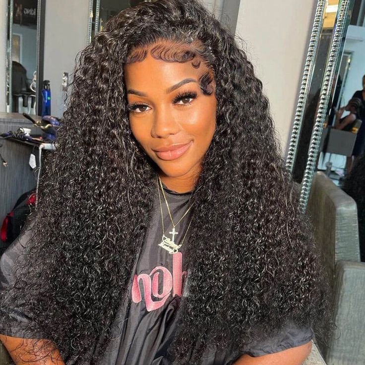 13x4 Lace Front Wigs Human Hair Pre Plucked with Baby Hair Jerry Curly Lace Frontal Wig for Black Women 180% Density