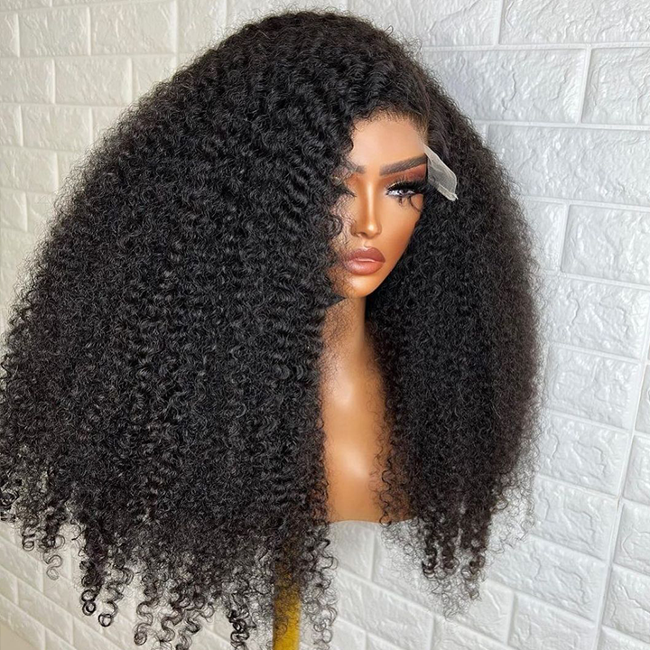 13x4/13x6 HD Transparent Lace Front Wig kinky Curly Hair Pre Plucked Headline Real Human Hair Wig-Geeta Hair