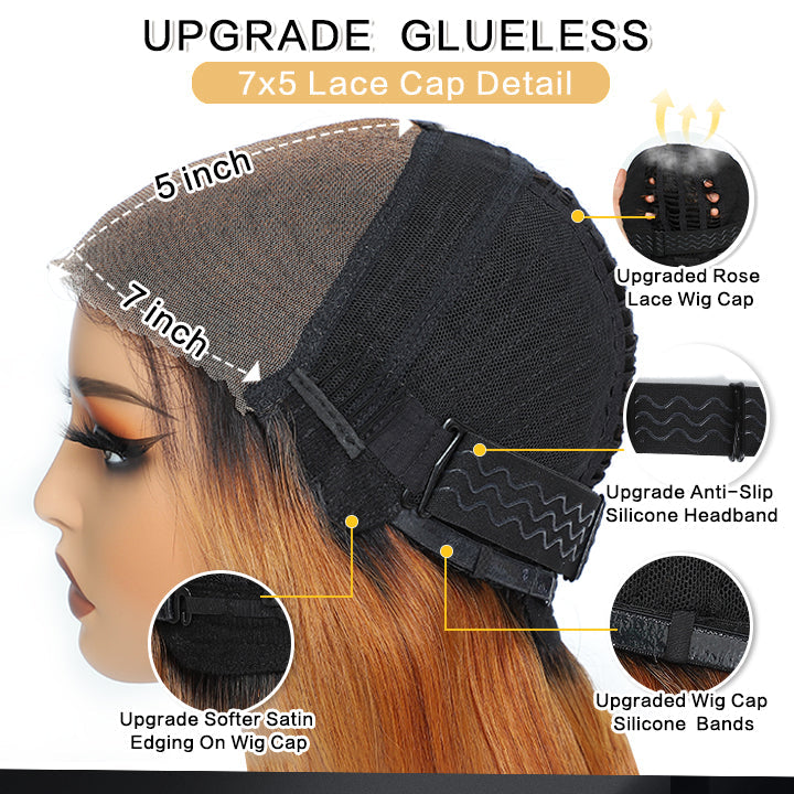 Wear Go Glueless Wig Fluffy Kinky Curly 7x5 Pre Cut Lace Front Wigs Pre Plucked Natural Hairline 180% Density-Geeta Hair