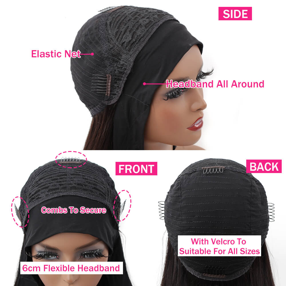 Glueless Loose Deep Wave Headband Human Hair Wig Beginner Friendly-Geeta Hair