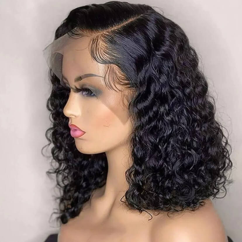 No Code Need: Glueless 4x4/13x4 Invisible HD Lace Front Pre Plucked Natural Hairline Curly Bob Wig-Geeta Hair