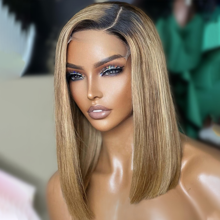 50%+Extra $100 OFF : Brown Color 4x4/13x4 HD Lace Short Human Hair Bob Wigs-Flash Sale, Only 2 Days