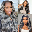 platinum blonde balayage on black hair 4x4/13x4 HD Lace Wig Highlight Body Wave Human Hair Wigs