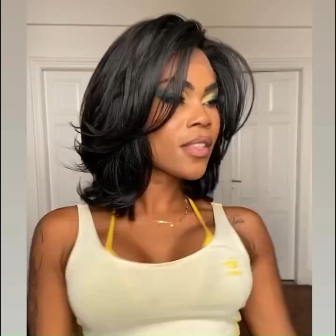 Short Bob Glueless Wigs Straight Natural 13x4 Lace Front Human Hair Wigs No Code Needed