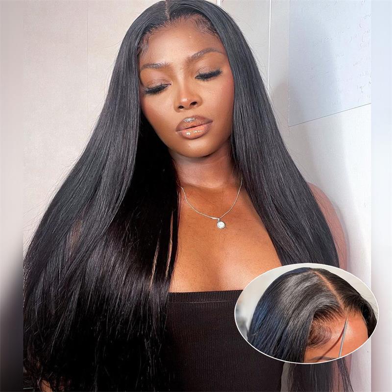 Wear Go Glueless Straight Pre Cut HD Transaparent Lace Human Hair Wigs With Breathable Cap Air Wig-Geeta Hair