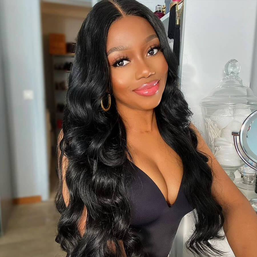 Brazilian Hair Body Wave T Part Lace Wig 100% Virgin Human Hair Natural Color With Baby Hair-Geeta Hair