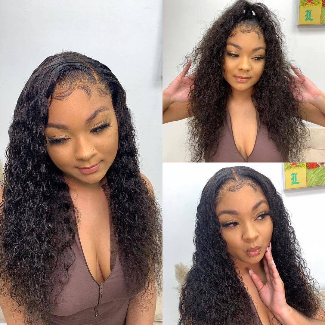 Water Wave Hair 4x4 HD Lace Closure 100% Virgin Human Hair Wig Perfect Hairline With Baby Hair -Geeta Hair