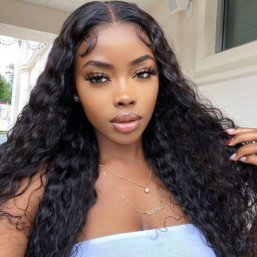Water Wave Hair 4x4 HD Lace Closure 100% Virgin Human Hair Wig Perfect Hairline With Baby Hair -Geeta Hair