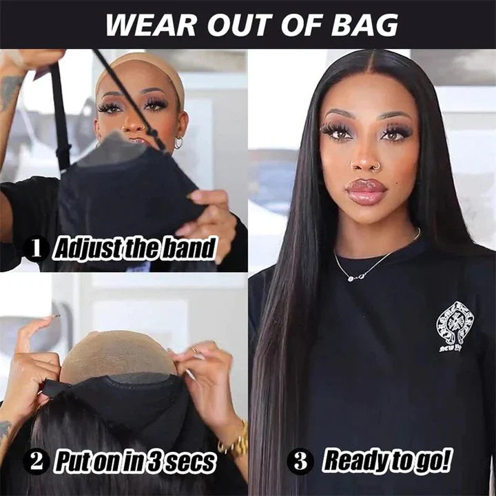 Wear Go Glueless Body Wave Pre Cut HD Transaparent Lace 100% Virgin Human Hair Wigs Wear & Go Pre Plucked Hairline Air Cap Wig-Geeta Hair