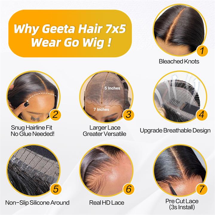 Curtain Bangs Glueless Wigs Layered Cut Wavy Brown Ombre Colored Wig 180% Density Bleached Knots Natural Hairline